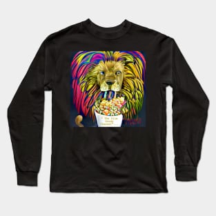 S.G. Lion eating cereal. Amazing peaceful calming Long Sleeve T-Shirt